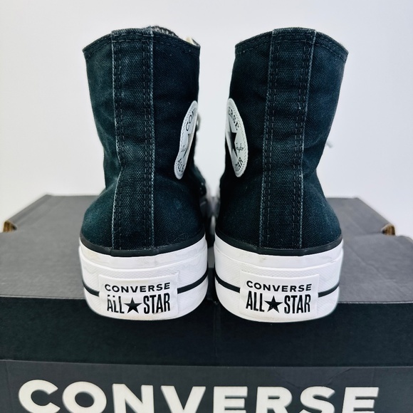 Converse Chuck Taylor All-Star Lift Platform Shoes Black & White Women's Size 8 - Picture 6 of 12